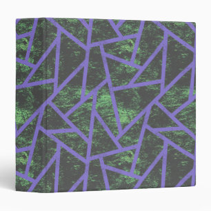 Violet and green mosaic pattern 3 ring binder
