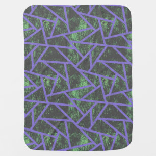 Violet and green mosaic pattern baby blanket