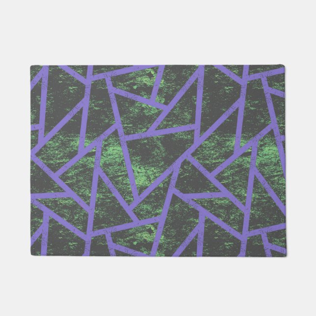 Violet and green mosaic pattern doormat (Front)