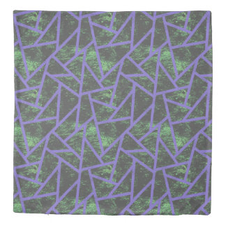 Violet and green mosaic pattern duvet cover