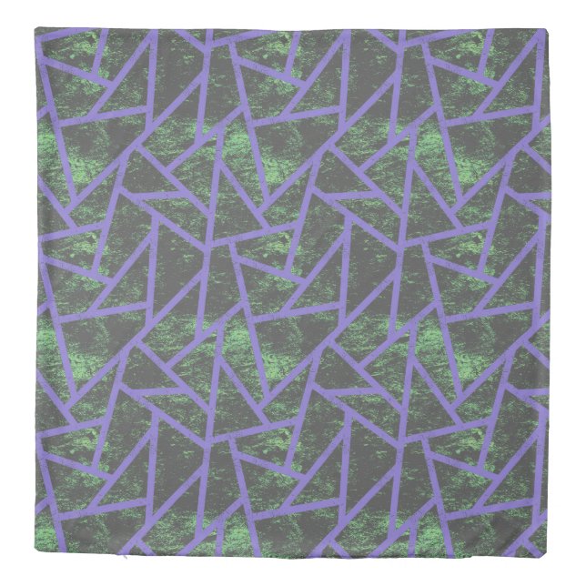 Violet and green mosaic pattern duvet cover (Back)
