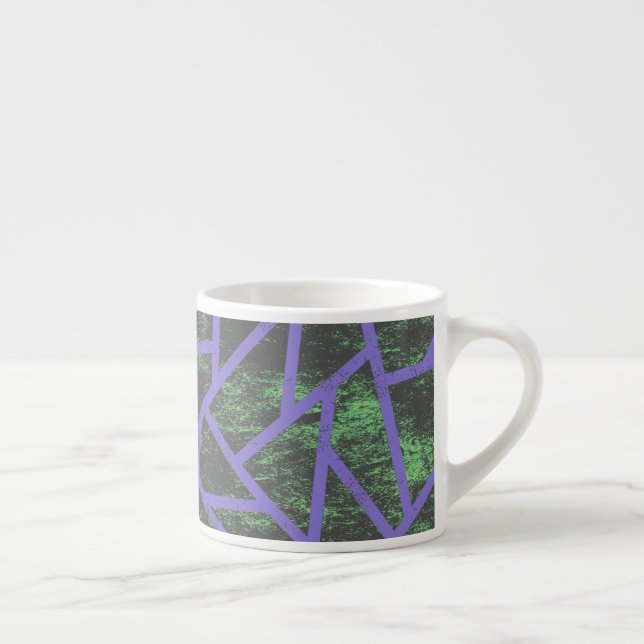 Violet and green mosaic pattern espresso cup (Right)