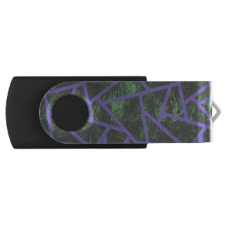 Violet and green mosaic pattern flash drive