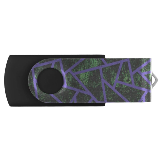 Violet and green mosaic pattern flash drive (Front)