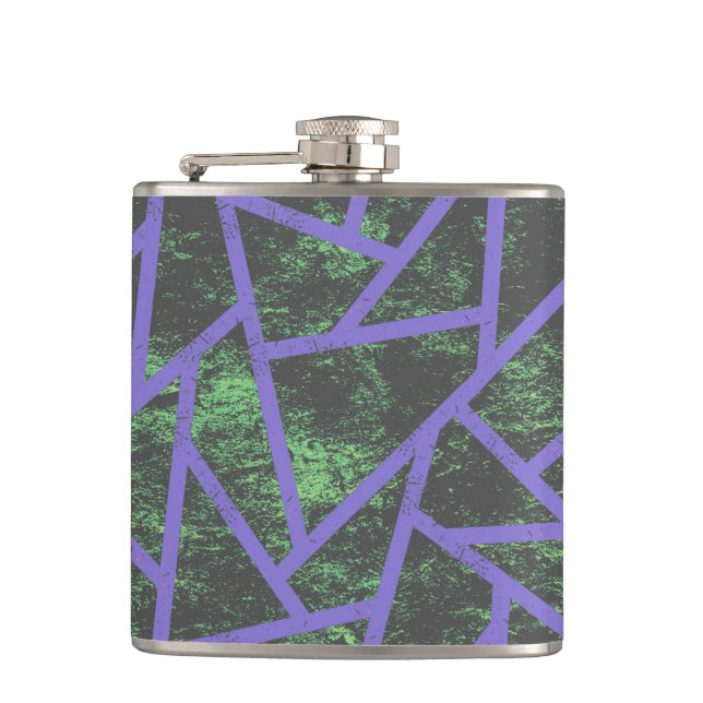Violet and green mosaic pattern flask (Front)