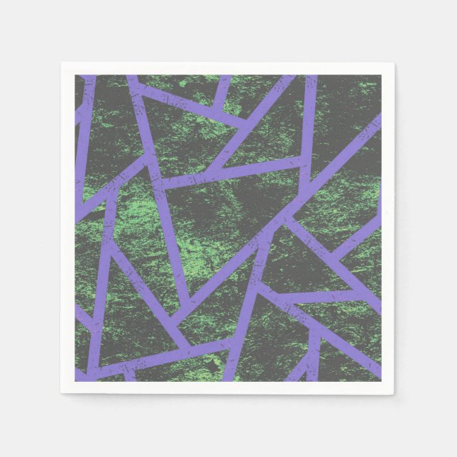 Violet and green mosaic pattern napkins (Front)