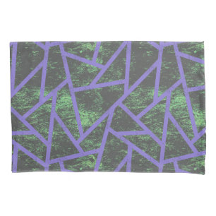 Violet and green mosaic pattern pillow case
