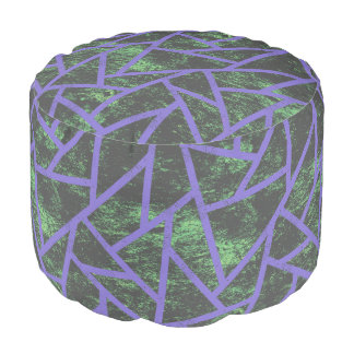 Violet and green mosaic pattern pouf