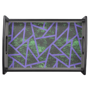 Violet and green mosaic pattern serving tray