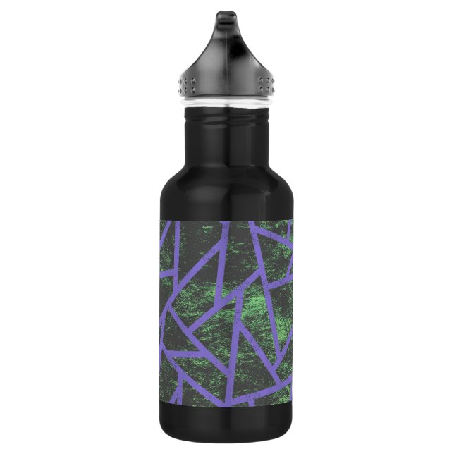Violet and green mosaic pattern stainless steel water bottle (Right)