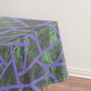 Violet and green mosaic pattern tablecloth
