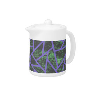 Violet and green mosaic pattern teapot
