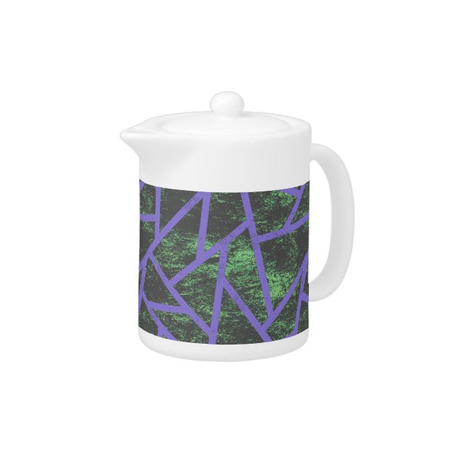 Violet and green mosaic pattern teapot (Right)