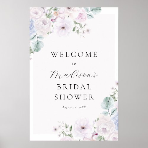 Violet and Lavender Bridal Shower Welcome Sign