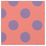 Violet and living coral polka dots fabric