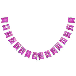 Violet and Pink Fairy Birthday Bunting Flags