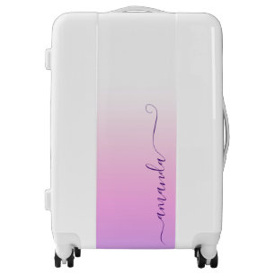 Violet and pink ombreSuitcases Luggage