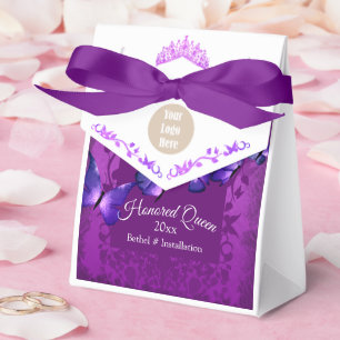 Violet and Purple Butterflies Favor Gift Boxes