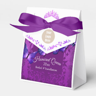 Violet and Purple Butterflies Favor Gift Boxes