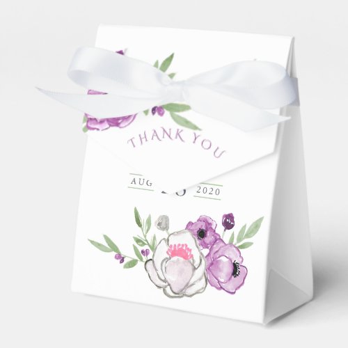 Violet and Sage Floral Baby Shower Thank You Favor Boxes