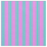 [ Thumbnail: Violet and Turquoise Colored Lined Pattern Fabric ]