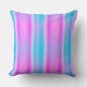 Violet and Turquoise Stripes & Polka Dots Throw Pillow
