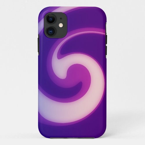 Violet and White Abstract Art Background iPhone 11 Case