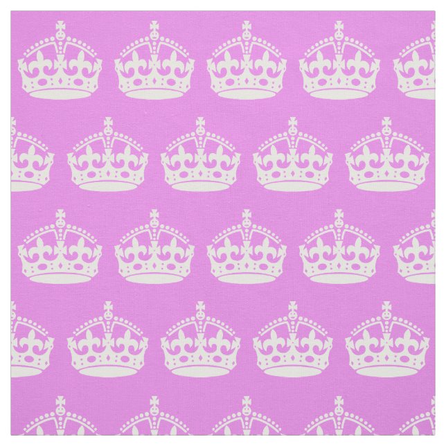 Violet and White Crown Fabric (Swatch)
