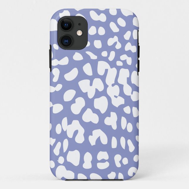 Violet and White Leopard Print iPhone 6 Case (Back)