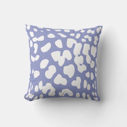 Violet and White Leopard Print Throw Pillow