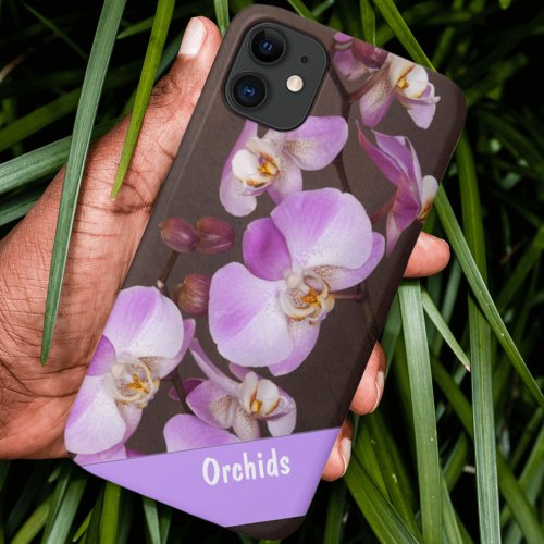 Violet and White Orchid Close Up Photograph iPhone 11 Case