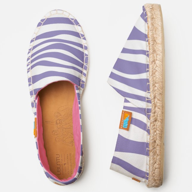 Violet and White Zebra Print Espadrilles (Side)