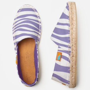Violet and White Zebra Print Espadrilles