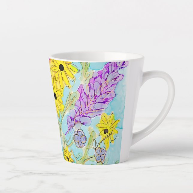 Violet and Yellow Lovitude Latte Cup (Right)