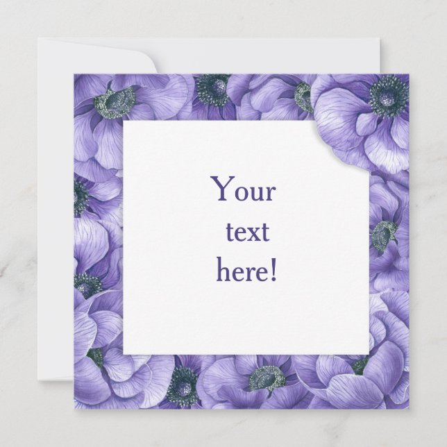 Violet anemone flowers card (Front)