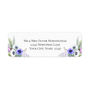 Violet Anemone Flowers Label