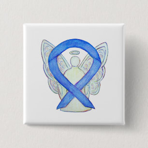 Violet Angel Awareness Ribbon Custom Art Pins