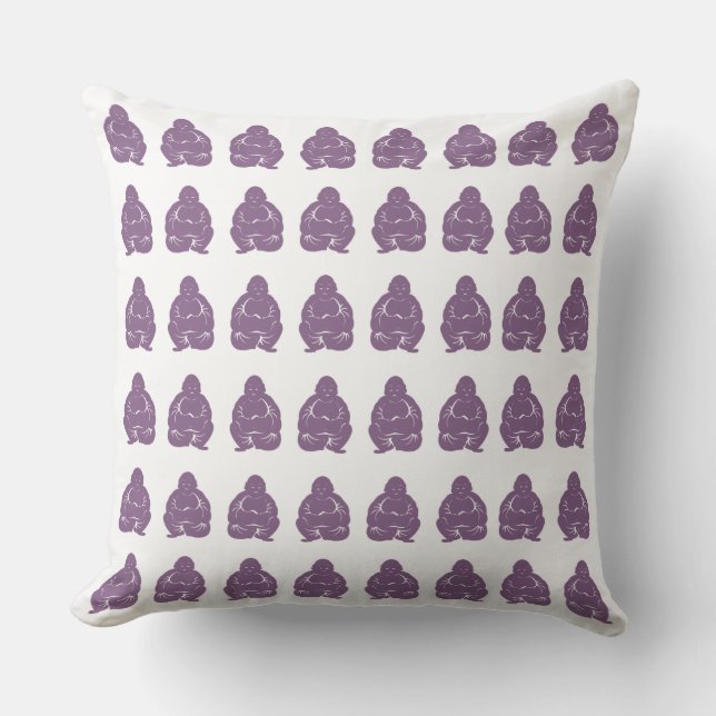 Violet Asian Moods Buddah Boys Throw Pillow (Front)