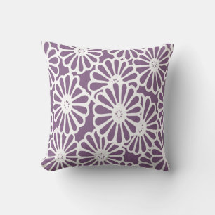Violet Asian Moods Floral Throw Pillow