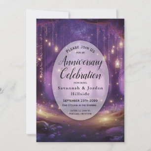 Violet at Midnight Enchanted Forest Anniversary Invitation