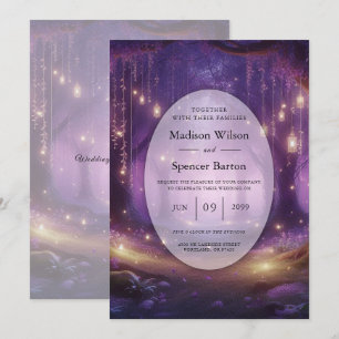 Violet at Midnight Enchanted Forest Wedding Invitation