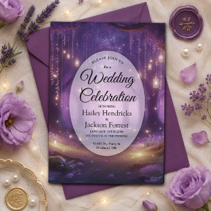 Violet at Midnight Enchanted Forest Wedding Invitation