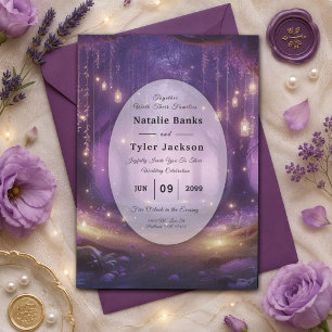 Violet at Midnight Enchanted Forest Wedding Invitation