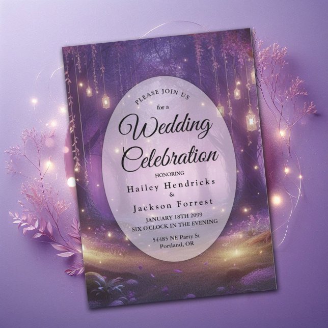 Violet at Midnight Enchanted Forest Wedding Invitation (Creator Uploaded)