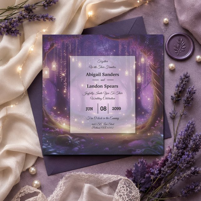 Violet at Midnight Enchanted Forest Wedding Invitation (Creator Uploaded)