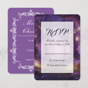 Violet at Midnight Enchanted Forest Wedding RSVP Card