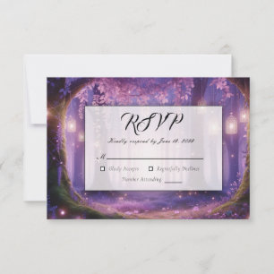 Violet at Midnight Enchanted Forest Wedding RSVP Card