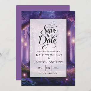 Violet at Midnight Enchanted Forest Wedding Save The Date