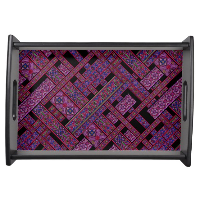 Violet Aurora Stained Glass Serving Tray (Front)