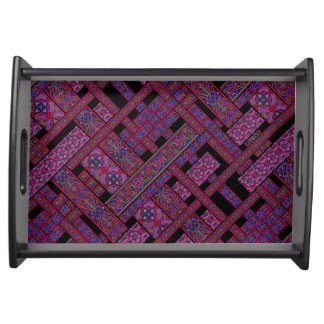 Violet Aurora Stained Glass Serving Tray